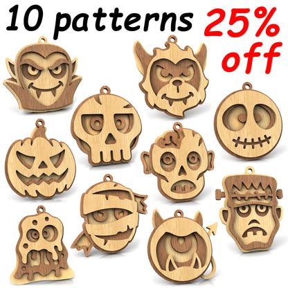 C241-Halloween Set Layered Scroll Saw Patterns - Alex Fox Patterns