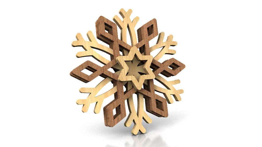 C243-Snowflake Set Layered Scroll Saw Patterns - Alex Fox Patterns