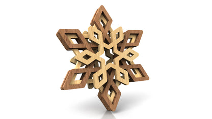 C243-Snowflake Set Layered Scroll Saw Patterns - Alex Fox Patterns