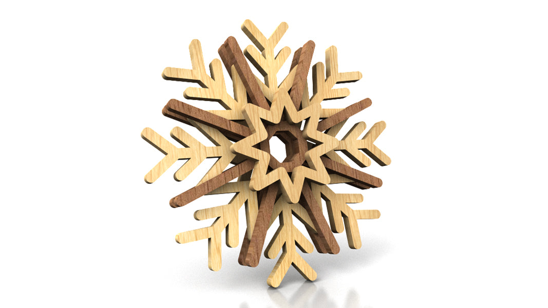 C243-Snowflake Set Layered Scroll Saw Patterns - Alex Fox Patterns