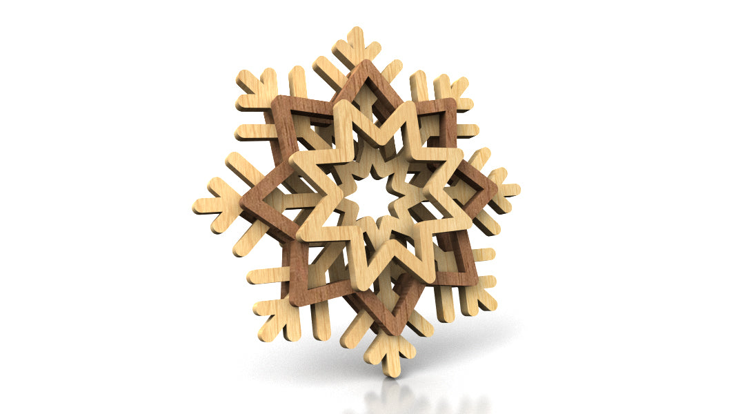 C243-Snowflake Set Layered Scroll Saw Patterns - Alex Fox Patterns