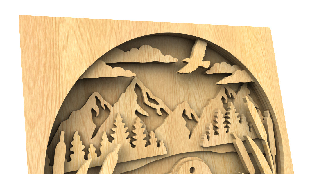 C244-Loons Layered Scroll Saw Pattern - Alex Fox Patterns