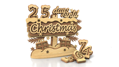 C245-Christmas Calendar Layered Scroll Saw Pattern - Alex Fox Patterns
