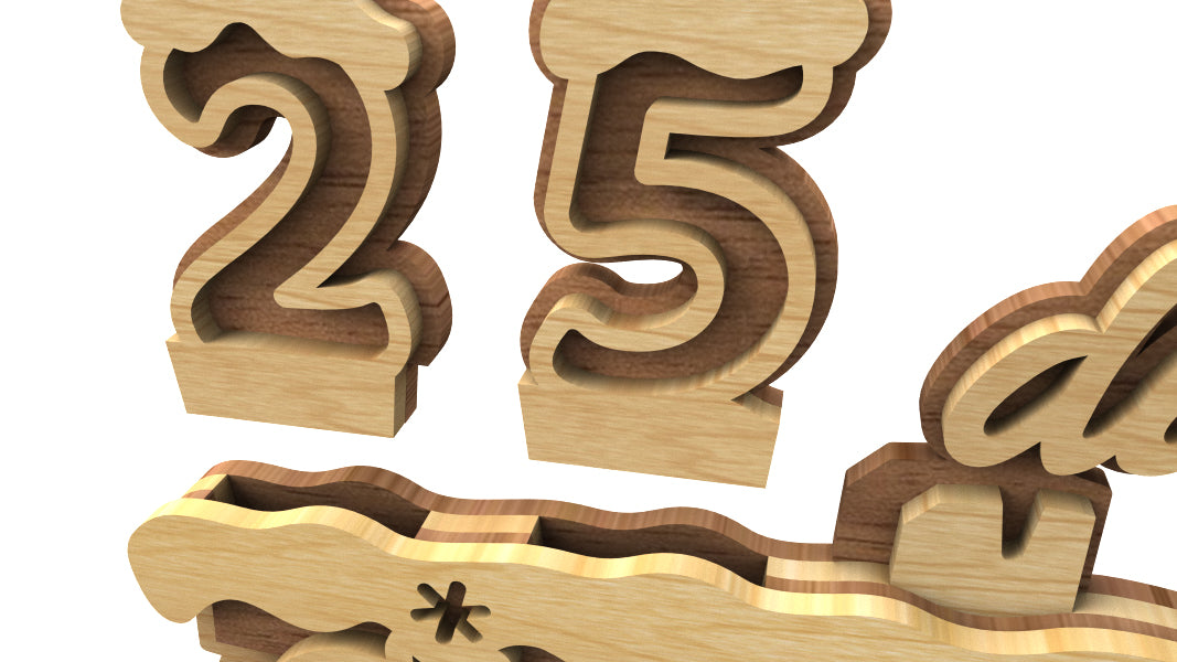 C245-Christmas Calendar Layered Scroll Saw Pattern - Alex Fox Patterns
