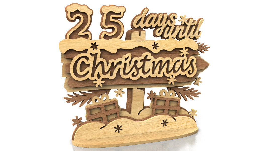 C245-Christmas Calendar Layered Scroll Saw Pattern - Alex Fox Patterns