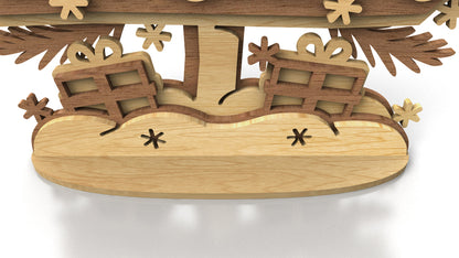 C245-Christmas Calendar Layered Scroll Saw Pattern - Alex Fox Patterns