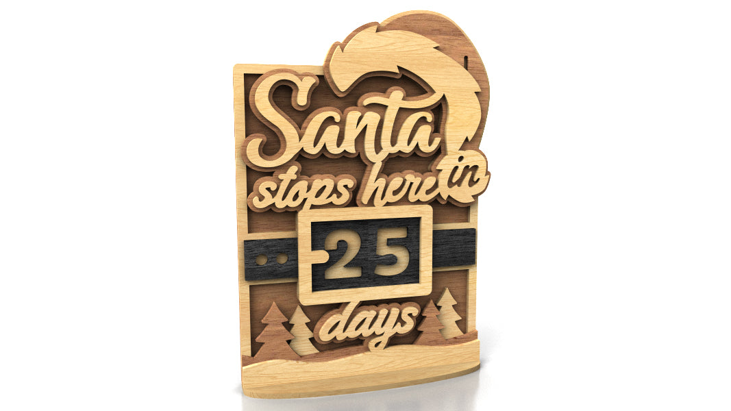 C246-Christmas Calendar Layered Scroll Saw Pattern - Alex Fox Patterns