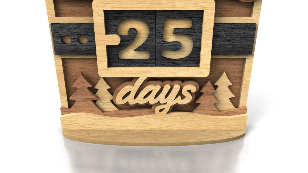 C246-Christmas Calendar Layered Scroll Saw Pattern - Alex Fox Patterns