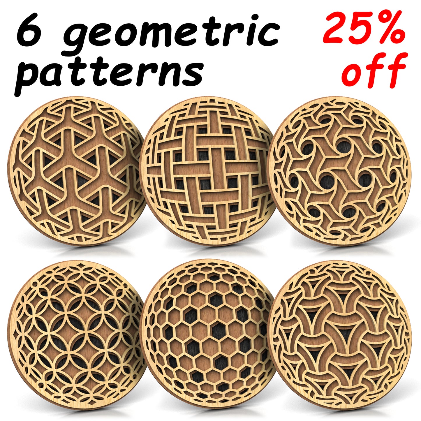 C249-Sphere Set Geometric Scroll Saw Patterns - Alex Fox Patterns