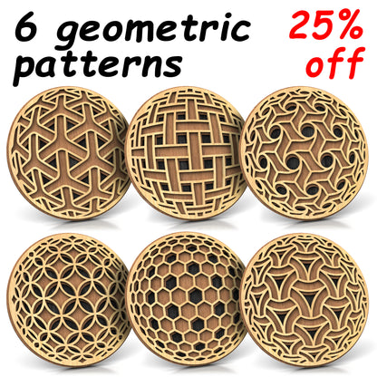 C249-Sphere Set Geometric Scroll Saw Patterns - Alex Fox Patterns