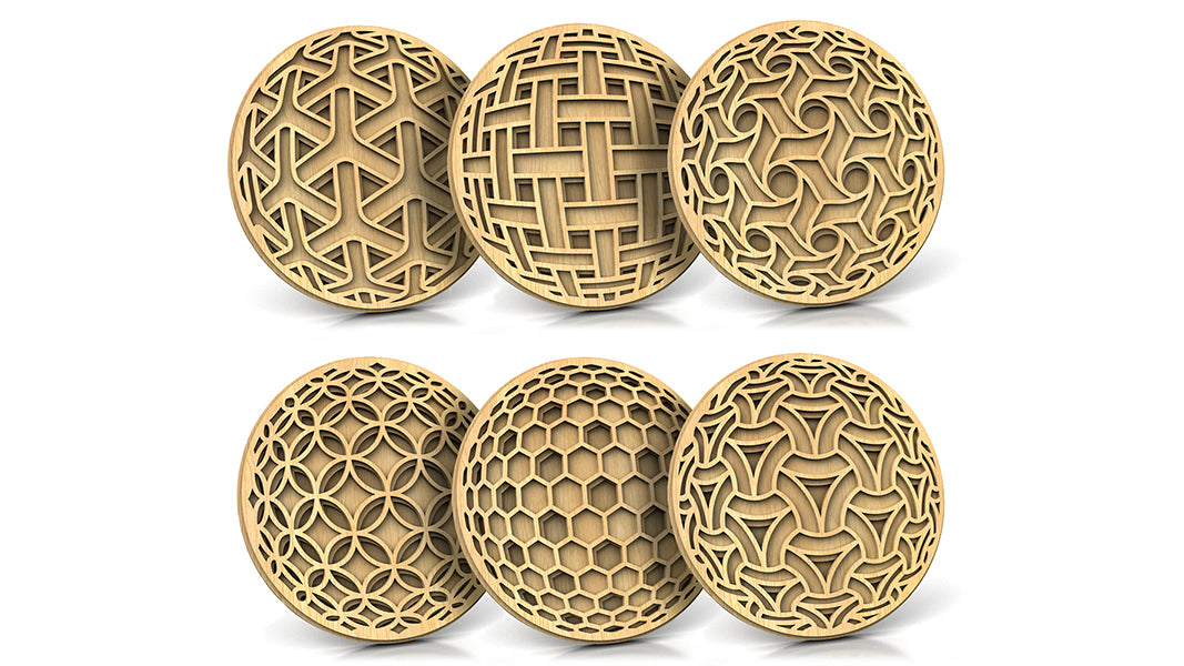 C249-Sphere Set Layered Scroll Saw Patterns - Alex Fox Patterns
