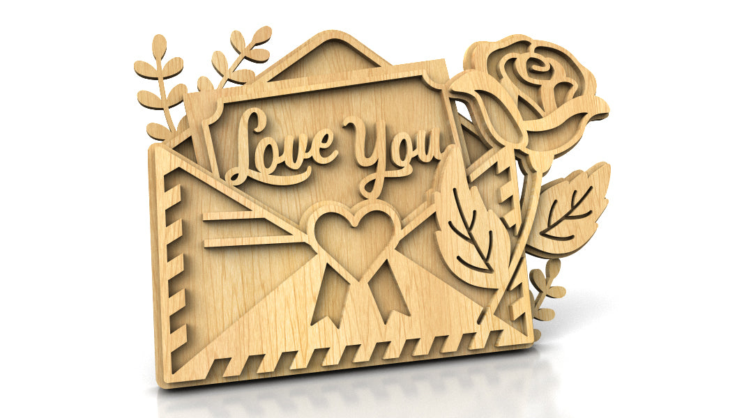 C251-Love Letter Layered Scroll Saw Pattern - Alex Fox Patterns