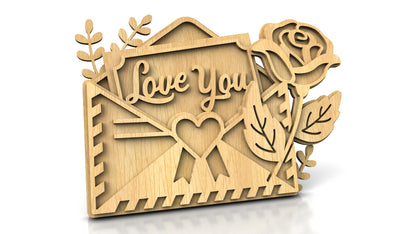 C251-Love Letter Layered Scroll Saw Pattern - Alex Fox Patterns
