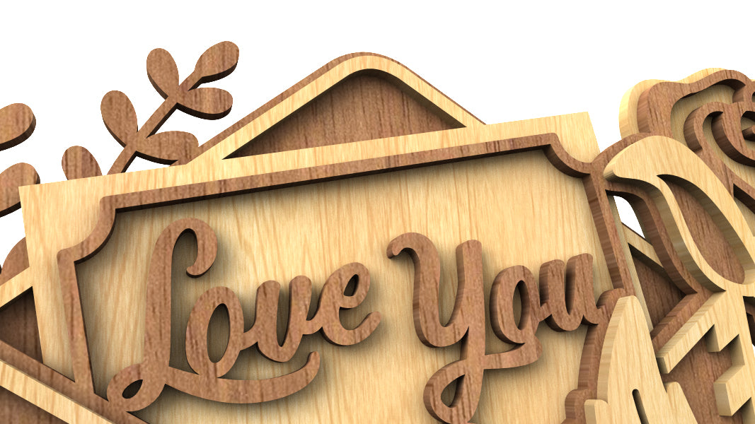 C251-Love Letter Layered Scroll Saw Pattern - Alex Fox Patterns