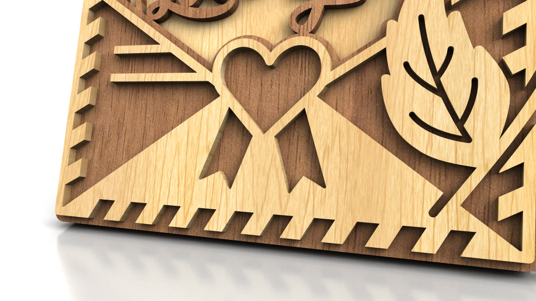 C251-Love Letter Layered Scroll Saw Pattern - Alex Fox Patterns