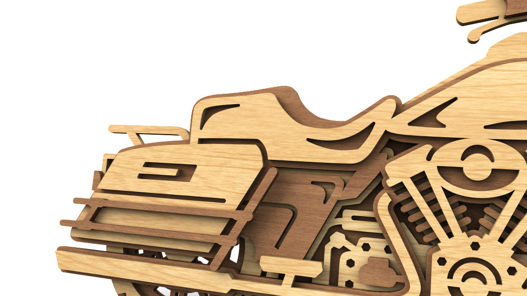 C252-Motorcycle Layered Scroll Saw Pattern - Alex Fox Patterns