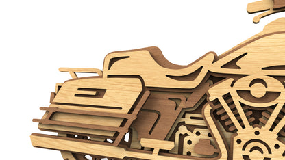 C252-Motorcycle Layered Scroll Saw Pattern - Alex Fox Patterns