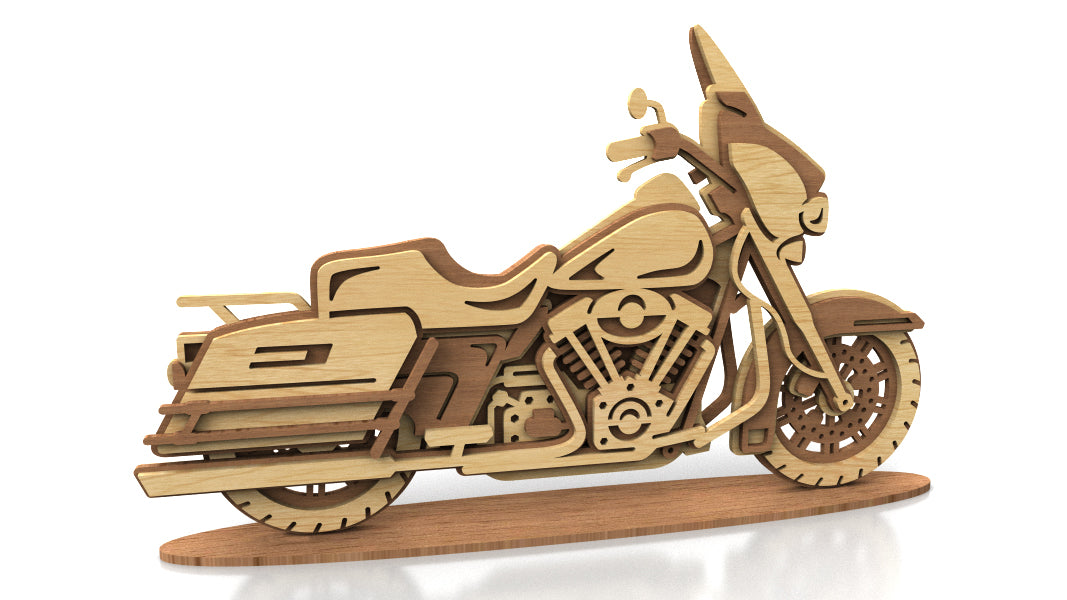 C252-Motorcycle Layered Scroll Saw Pattern - Alex Fox Patterns
