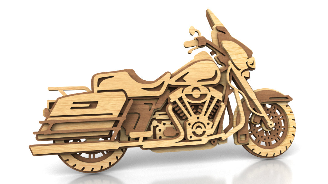C252-Motorcycle Layered Scroll Saw Pattern - Alex Fox Patterns