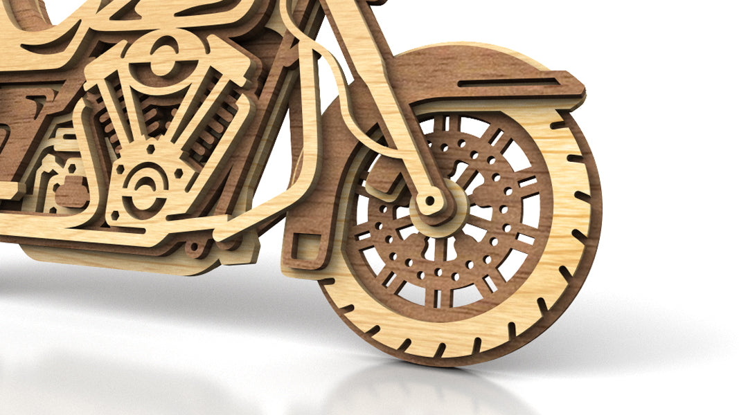 C252-Motorcycle Layered Scroll Saw Pattern - Alex Fox Patterns