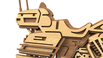 C252-Motorcycle Layered Scroll Saw Pattern - Alex Fox Patterns