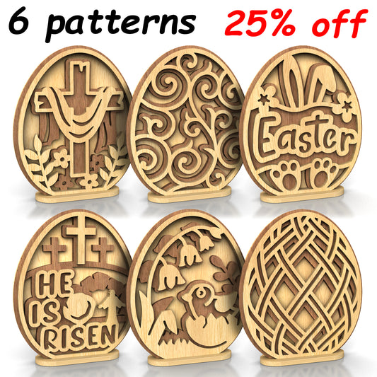 C253b-Easter Egg Set Layered Scroll Saw Patterns - Alex Fox Patterns