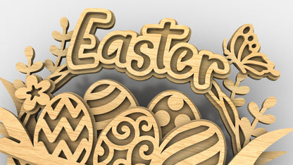 C254-Easter Basket Layered Scroll Saw Pattern - Alex Fox Patterns