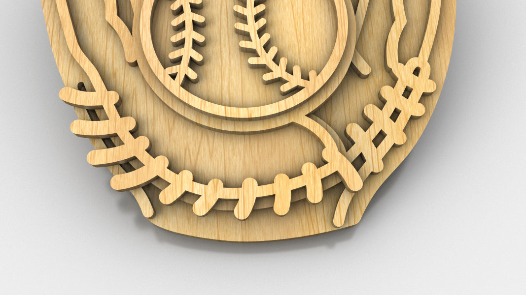 C255-Baseball Layered Scroll Saw Pattern - Alex Fox Patterns