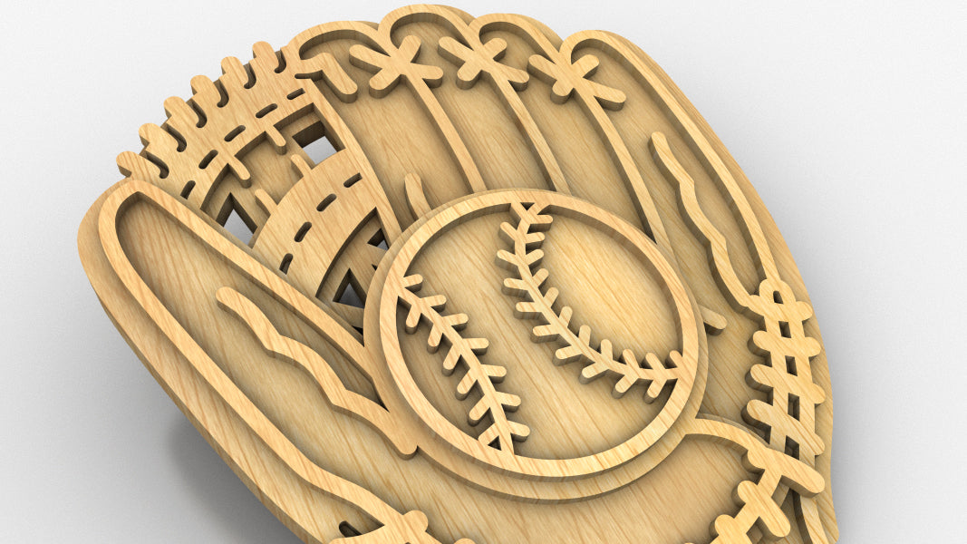 C255-Baseball Layered Scroll Saw Pattern - Alex Fox Patterns