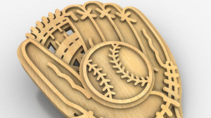 C255-Baseball Layered Scroll Saw Pattern - Alex Fox Patterns