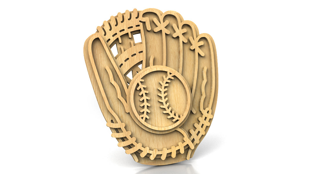 C255-Baseball Layered Scroll Saw Pattern - Alex Fox Patterns