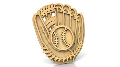 C255-Baseball Layered Scroll Saw Pattern - Alex Fox Patterns