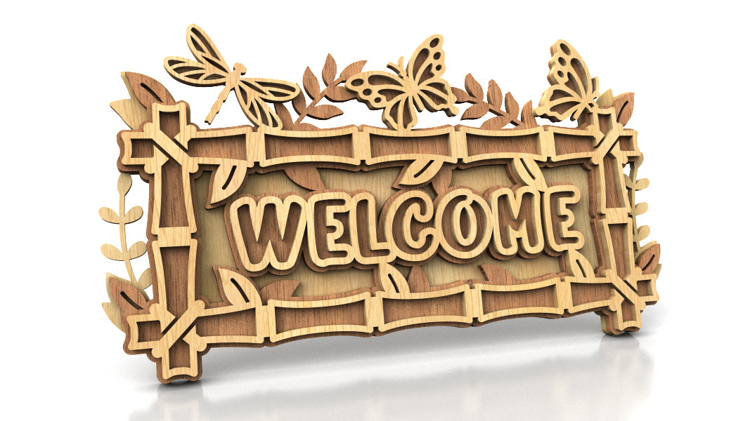 C256-Welcome Layered Scroll Saw Pattern - Alex Fox Patterns