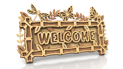 C256-Welcome Layered Scroll Saw Pattern - Alex Fox Patterns