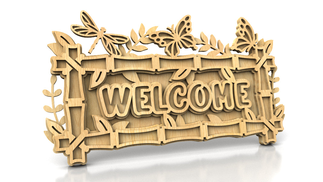 C256-Welcome Layered Scroll Saw Pattern - Alex Fox Patterns
