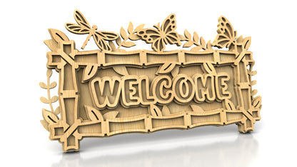 C256-Welcome Layered Scroll Saw Pattern - Alex Fox Patterns