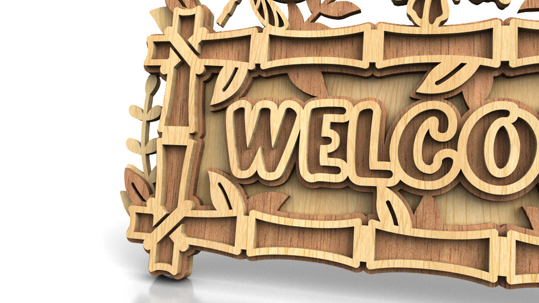 C256-Welcome Layered Scroll Saw Pattern - Alex Fox Patterns