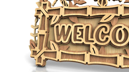 C256-Welcome Layered Scroll Saw Pattern - Alex Fox Patterns