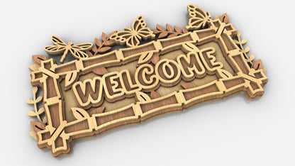 C256-Welcome Layered Scroll Saw Pattern - Alex Fox Patterns