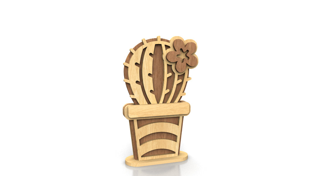 C257-Cactus Set Layered Scroll Saw Patterns - Alex Fox Patterns