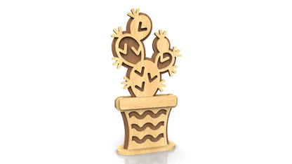 C257-Cactus Set Layered Scroll Saw Patterns - Alex Fox Patterns