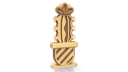 C257-Cactus Set Layered Scroll Saw Patterns - Alex Fox Patterns