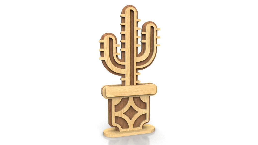 C257-Cactus Set Layered Scroll Saw Patterns - Alex Fox Patterns