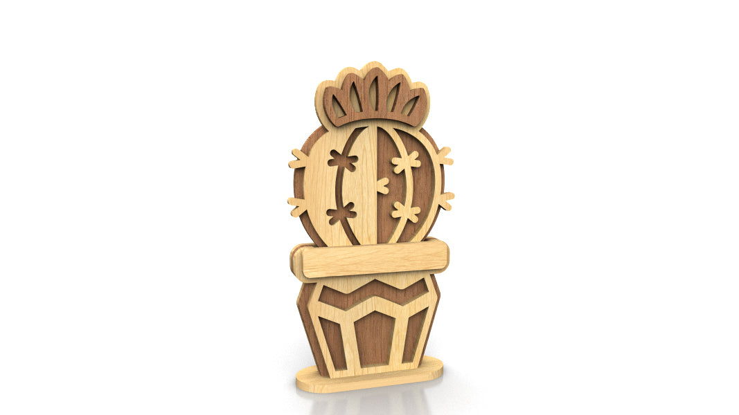 C257-Cactus Set Layered Scroll Saw Patterns - Alex Fox Patterns
