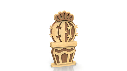C257-Cactus Set Layered Scroll Saw Patterns - Alex Fox Patterns