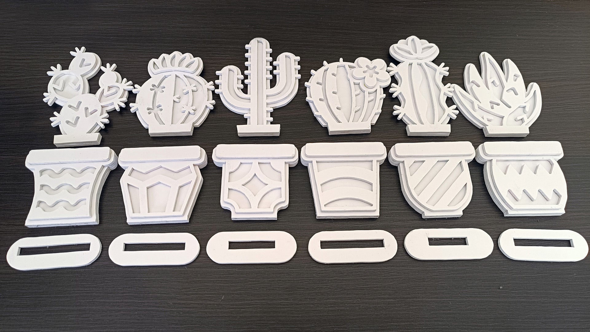 C257-Cactus Set Layered Scroll Saw Patterns - Alex Fox Patterns
