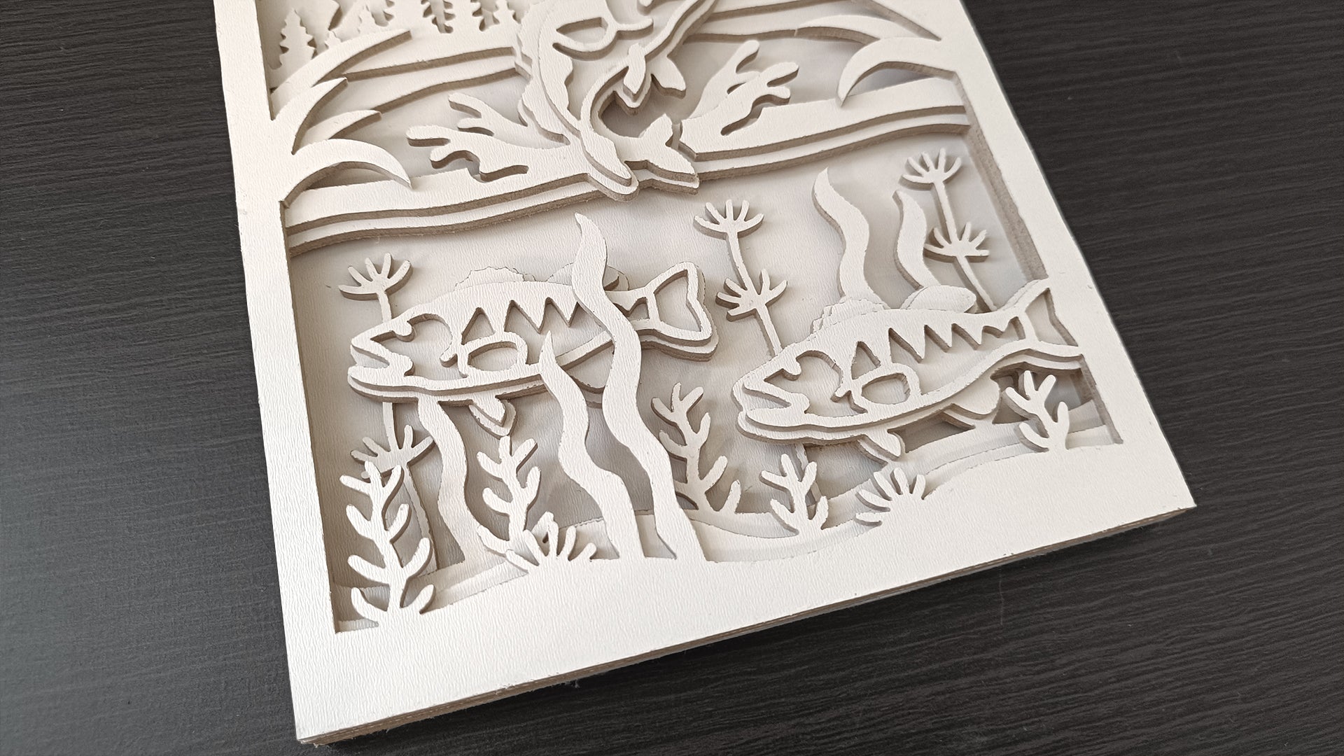 C258-Bass Layered Scroll Saw Pattern - Alex Fox Patterns