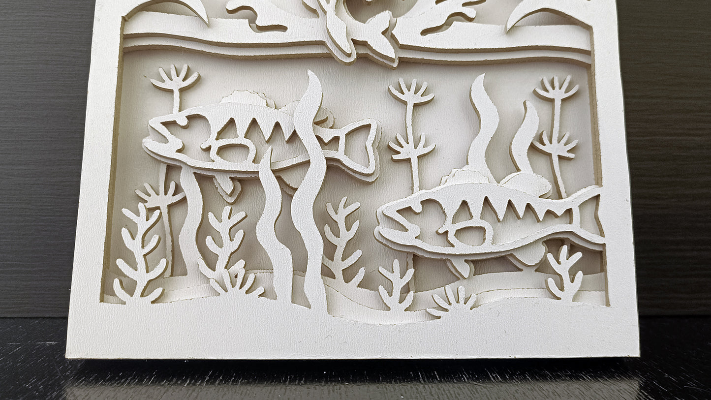 C258-Bass Layered Scroll Saw Pattern - Alex Fox Patterns