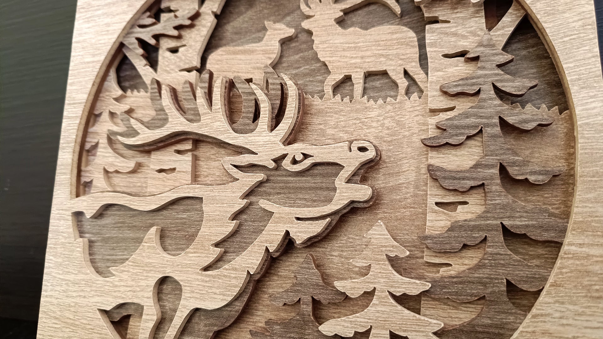 C260-Elk Layered Scroll Saw Pattern - Alex Fox Patterns