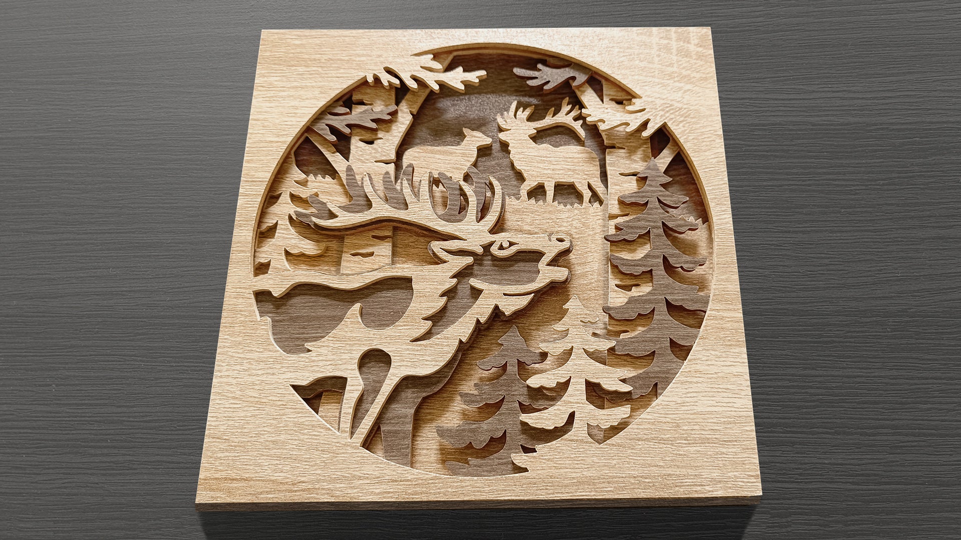 C260-Elk Layered Scroll Saw Pattern - Alex Fox Patterns